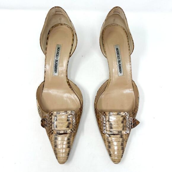 Manolo Blahnik Vintage Python Kitten Heel Pumps – Size 40 - Picture 2 of 9